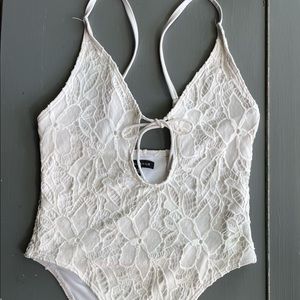 Kendall & Kylie white lace swimsuit